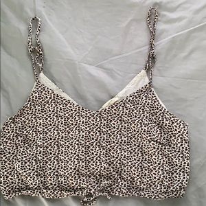 Cheetah print cropped tank top